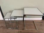 Zeer mooie bijzettafeltjes, Minder dan 55 cm, Gebruikt, Metaal of Aluminium, Vierkant