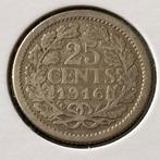 25 Cent / Zilveren Kwartje uit 1916 van Wilhelmina, Postzegels en Munten, Munten | Nederland, Verzenden, Zilver, 25 cent, Koningin Wilhelmina
