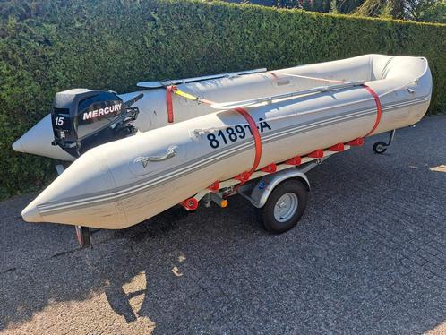 Rubberboot Zodiak 4,60 + 15 pk Mercury 4 takt, Watersport en Boten, Rubberboten, Gebruikt, Overige merken, Aluminium, Minder dan 70 pk