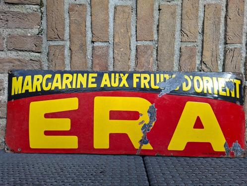 Oud emaillebord Era Margarine (Emaillerie Belge), Verzamelen, Merken en Reclamevoorwerpen, Nieuw, Reclamebord, Ophalen of Verzenden
