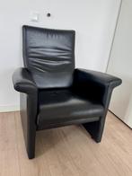 Fauteuil zwart leer, Huis en Inrichting, Fauteuils, Ophalen, Gebruikt, 75 tot 100 cm, Modern