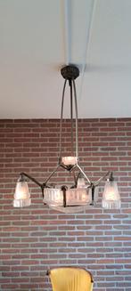 Art Deco Plafondlamp, Ophalen, Gebruikt, Glas, Minder dan 50 cm