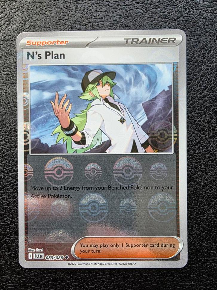 N's plan #083 scarlet violet black bolt pokeball, Hobby en Vrije tijd, Verzamelkaartspellen | Pokémon, Nieuw, Losse kaart, Ophalen of Verzenden