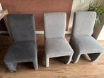 Eetkamerstoel grijs met wieltjes 6 stuks, Huis en Inrichting, Stoelen, Ophalen, Gebruikt, Vijf, Zes of meer stoelen, Stof