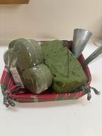 Stoffen mandje met steekschuim en kaarsenhouders, Hobby en Vrije tijd, Ophalen of Verzenden, Zo goed als nieuw, Materiaal