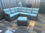 Loungeset inclusief parasol, Ophalen, Gebruikt, 6 zitplaatsen, Hocker