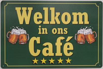 Welkom in ons cafe bier reclamebord van metaal wandbord deco beschikbaar voor biedingen