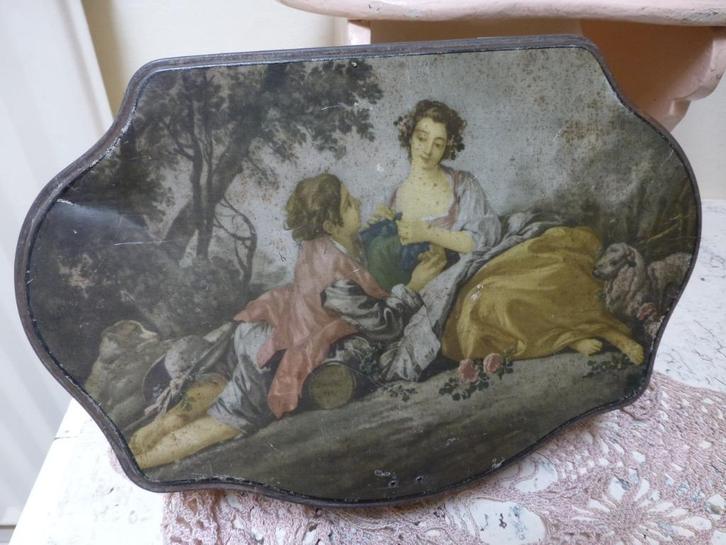 ROMANTISCH * brocante blik 'la musette' / blikje blikken, Verzamelen, Blikken, Gebruikt, Overige, Ophalen of Verzenden