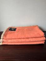 Vintage Zalmroze Wollen Deken, Woondeken, Plaid, Wol, Ophalen of Verzenden, Zo goed als nieuw