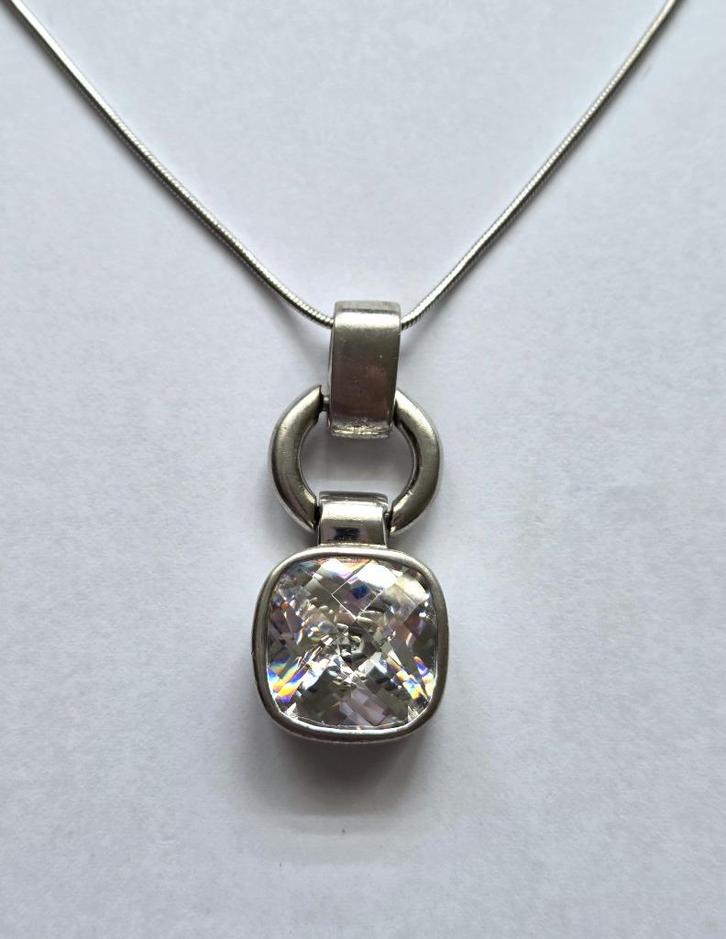 ZINZI zilveren (925) ketting + zilveren (925) ZINZI hanger, Sieraden, Tassen en Uiterlijk, Kettingen, Zo goed als nieuw, Zilver