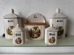 Antiek koffie, thee, suiker, zout en peper set, Antiek en Kunst, Antiek | Keramiek en Aardewerk, Ophalen of Verzenden