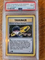 Pokemon Gym Heroes - Minion of Team Rocket 1st Edition PSA 9, Hobby en Vrije tijd, Verzamelkaartspellen | Pokémon, Ophalen of Verzenden