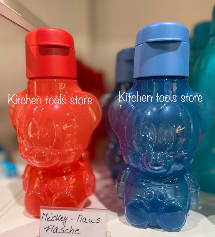 Tupperware 425 ml eco kinderfles mickey mouse rood of blauwe, Huis en Inrichting, Keuken | Tupperware, Nieuw, Beker of Kan, Rood