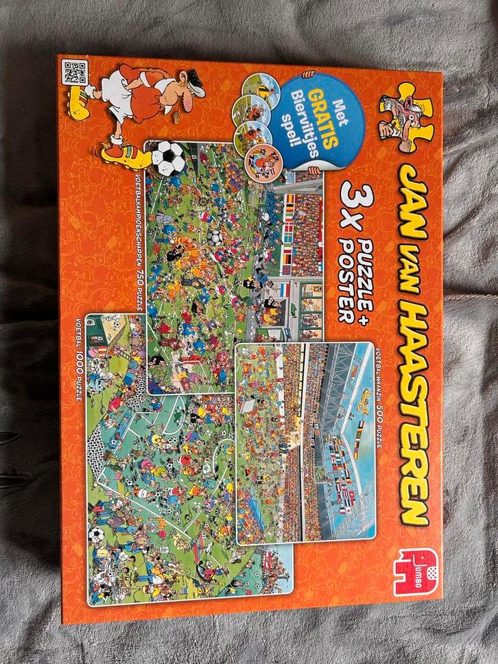Jan van Haasteren Voetbal Puzzel 3 in 1, Hobby en Vrije tijd, Denksport en Puzzels, Zo goed als nieuw, Legpuzzel, 500 t/m 1500 stukjes