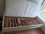 Houten Bed met Lades, Lattenbodem & Matras, Ophalen, Gebruikt, 90 cm, Eenpersoons