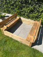 Houten zandbak 120x120 gebruikt, Ophalen, Gebruikt