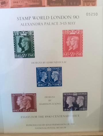 1940 Centenary Issue Essays - Stamp World London 90 beschikbaar voor biedingen