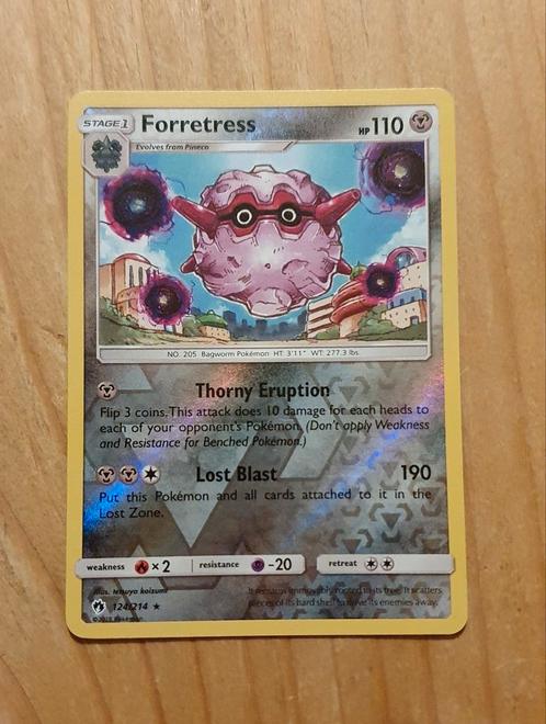 Forretress 124/214 Sun&Moon Pokémon kaart, Hobby en Vrije tijd, Verzamelkaartspellen | Pokémon, Zo goed als nieuw, Losse kaart
