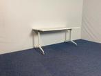 Verrijdbare/inklapbare tafel, wit blad, 160 x 80 cm., Ophalen, Gebruikt