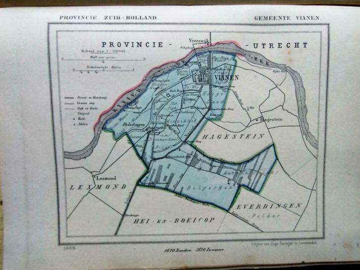 183 / Vianen/ Helsdingen/ Steenplaats Litho Kuyper ZH, Antiek en Kunst, Kunst | Litho's en Zeefdrukken, Ophalen of Verzenden