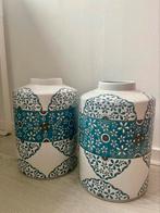 Sia home fashion vase - wit/ turquoise, Huis en Inrichting, Woonaccessoires | Vazen, Ophalen of Verzenden, Wit, Zo goed als nieuw