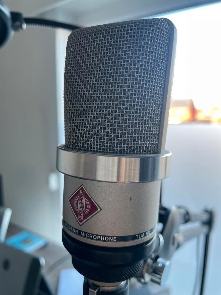 Neumann TLM 102 grootmembraan studiomicrofoon + SG 2 houder, Muziek en Instrumenten, Microfoons, Zo goed als nieuw, Studiomicrofoon