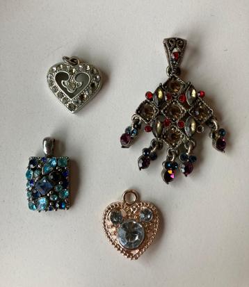 Vintage oude strass kettinghangers hangers costume Jewelry beschikbaar voor biedingen