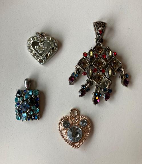 Vintage oude strass kettinghangers hangers costume Jewelry, Sieraden, Tassen en Uiterlijk, Antieke sieraden, Hanger, Overige materialen