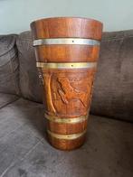 Paraplubak Hout Vintage messing., Ophalen, Zo goed als nieuw, Hout