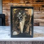 Prachtige IJshoorn ijs ijsje zwart goud in lijstje Epoxy Art, Ophalen