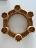 Houten kandelaar - Scandinavisch design - krans, Gebruikt, Ophalen of Verzenden, Hout, Kandelaar