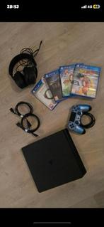 Playstation 4 met controller, headphone en spellen, Spelcomputers en Games, Ophalen, Zo goed als nieuw, Met 1 controller, Slim