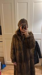 Bontjas vintage met muts erbij echt bont, Ophalen of Verzenden, Gedragen, Maat 38/40 (M), Bruin