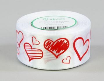 SATIJN LINT HARTJES - 3,8 CM x 22 METER - 2,50 beschikbaar voor biedingen