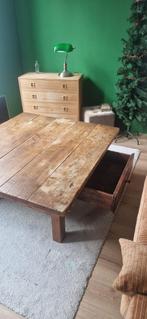 Houten koffietafel 1mx1,12m, Ophalen, 100 tot 150 cm, 50 tot 75 cm, Zo goed als nieuw