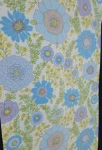 13925 Goovy 70s groots oud blauwe bloemenprint behang swiet, Ophalen of Verzenden, Paars