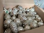 Set glazen zilveren kerstballen, Zo goed als nieuw, Ophalen