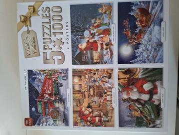 Kerstpuzzels 5 in 1 doos beschikbaar voor biedingen