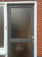 Hardhouten Voordeur met Glas, Doe-het-zelf en Verbouw, Ophalen, Gebruikt, 80 tot 100 cm, Buitendeur