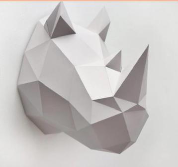 Paper Rhino / papieren rinoceros beschikbaar voor biedingen