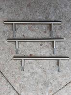 Handgreep RVS 190x33mm montage h-o-h 128mm (3st.), Ophalen of Verzenden, Zo goed als nieuw, Rvs, Overige typen