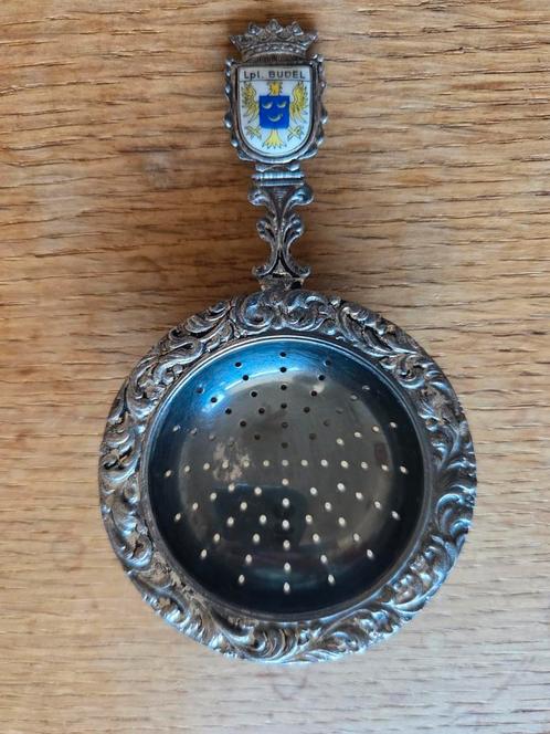 Verzilverd theezeefje legerplaats Budel, Verzamelen, Militaria | Algemeen, Landmacht, Overige typen, Nederland, Ophalen of Verzenden
