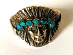 925 Sterling zilveren NAVAJO Turquoise ring Indiaan mt 19, Sieraden, Tassen en Uiterlijk, Antieke sieraden, Ophalen, Zilver, Ring