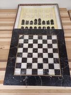 Marmeren stenen schaakbord met schaakstukken, Hobby en Vrije tijd, Gezelschapsspellen | Bordspellen, Een of twee spelers, Ophalen of Verzenden
