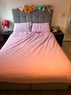 Lichtgrijze boxspring 140x200cm, Huis en Inrichting, Ophalen, Tweepersoons, Zo goed als nieuw, Stof