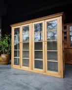 Antieke grenen vitrinekast | Servieskast | keukenkast #2509, Ophalen of Verzenden