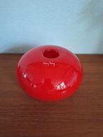 Prachtige design vaas Henry Dean gesigneerd, Ophalen of Verzenden, Minder dan 50 cm, Rood, Glas
