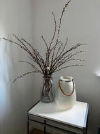 Grote vaas gedroogde takken katjes matglas of transparant, Overige kleuren, Ophalen of Verzenden, Minder dan 50 cm, Glas