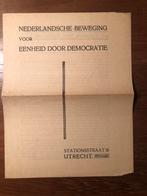 1938? Nederlandsche Beweging voor Eenheid door Democratie., Ophalen of Verzenden, Zo goed als nieuw