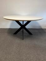Ronde eettafel HPL wit 150cm, 150 tot 200 cm, Rond, Ophalen of Verzenden, Zo goed als nieuw